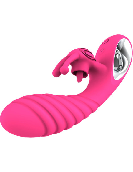 ARMONY - VIBRATEUR VICKY RABBIT AVEC LANGUE ANNEAU DE TIRAGE FUCHSIA 1 