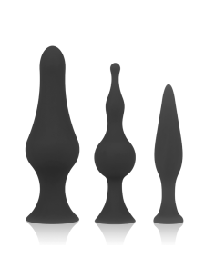 OHMAMA - BLACK SILICONE ANAL PLUG SET