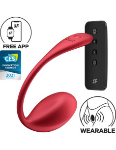 SATISFYER - SHINY PETAL G POINT REMOTE CONTROL STIMULATOR RED FREE APP 1 