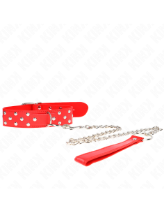 KINK - RING RIVET STRAP NECKLACE WITH BELT 65 CM RED...