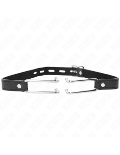 KINK - METAL HOOK GAG 11.5 CM WITH LEATHERETTE STRAP...