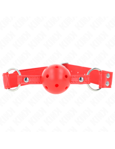 KINK - COMPLETE RED HOLLOW HARD BALL GAG 62 x 2 CM