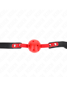 KINK - RED HOLLOW HARD BALL 4 CM GAG BLACK STRAP 60 x 2...