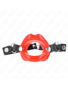 KINK - LIP 8 CM GAG WITH RED LEATHERETTE STRAP 63 x 2 CM...