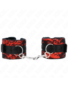 KINK - SHORT VELVET LACE WRIST RESTRAINTS AND NYLON BIND...