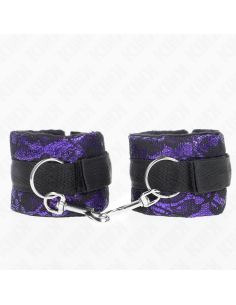 KINK - SHORT VELVET LACE WRIST RESTRAINTS AND NYLON BIND...