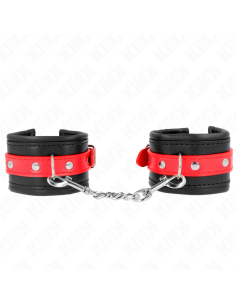 KINK - APPUI-POIGNETS NOIR AVEC CEINTURE ROUGE AJUSTABLE...