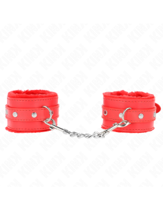 KINK - PREMIUM FUR LINED WRIST RESTRAINTS RED WITH RED...