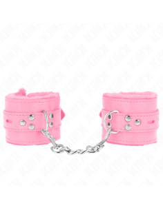 KINK - FUR LINED WRIST RESTRAINTS WITH SQUARE HOLES PINK...