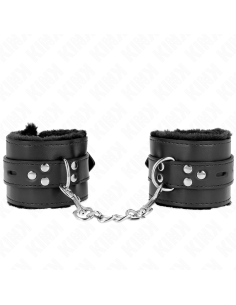 KINK - FUR LINED WRIST RESTRAINTS WITH SQUARE HOLES BLACK...