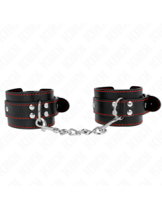 KINK - WRIST RESTRAINTS BLACK WITH RED LINING ADJUSTABLE...