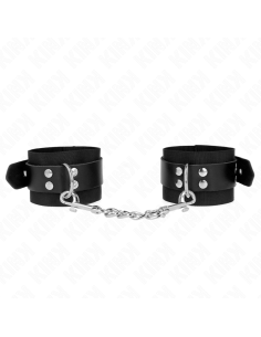 KINK - NYLON WRIST RESTRAINTS BLACK WITH LEATHER BELT...