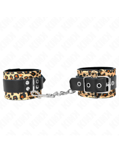 KINK - LEOPARD REAL LEATHER WRIST RESTRAINT ADJUSTABLE...