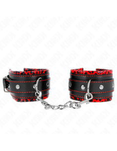 KINK - FUR LINED WRIST RESTRAINTS RED / BLACK ADJUSTABLE...