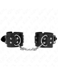 KINK - DOUBLE BUCKLE WRIST RESTRAINTS BLACK ADJUSTABLE...