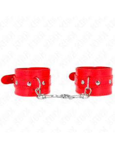 KINK - SHINY HAND CUFFS RED ADJUSTABLE 23-33 CM