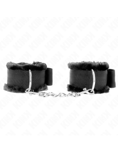 KINK - FURRY LINED WRIST RESTRAINTS BLACK ADJUSTABLE...