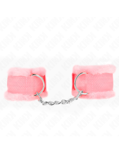 KINK - FURRY LINED WRIST RESTRAINTS PINK ADJUSTABLE 17-31...