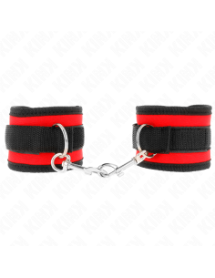 KINK - NYLON BIND HOOK&LOOP WRIST RESTRAINTS RED-BLACK...