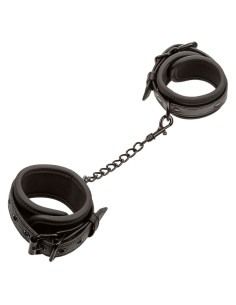 CALEXOTICS - NOCTURNAL LEATHER WRIST CUFFS ADJUSTABLE BLACK