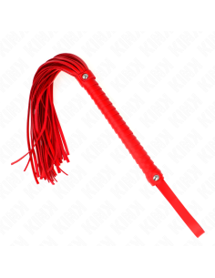 KINK - FOUET AVEC MANCHE TEXTURÉ ROUGE 48,5 CM