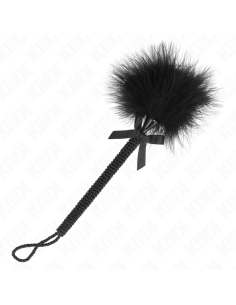 KINK - Baguette en corde de nylon avec plumes chatouillantes et noeud noir 25 cm 1 