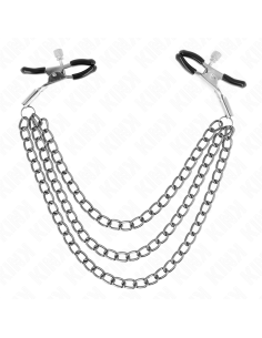 KINK - NIPPLE CLAMPS WITH 3 CHAINS BLACK 20/23/28 CM