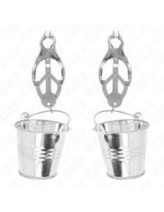 KINK - JAPANESE CLOVER NIPPLE CLAMPS WITH BUCKETS SILVER