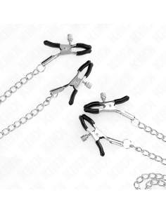 KINK - 4 NIPPLE AND CLIT CLAMPS ADJUSTABLE SILVER